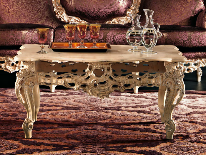 11619 - Low rectangular solid wood coffee table _ Modenese Luxury Interiors